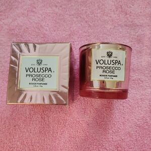 VOLUSPA Prosecco Rose Scented Candle - Pink Glass